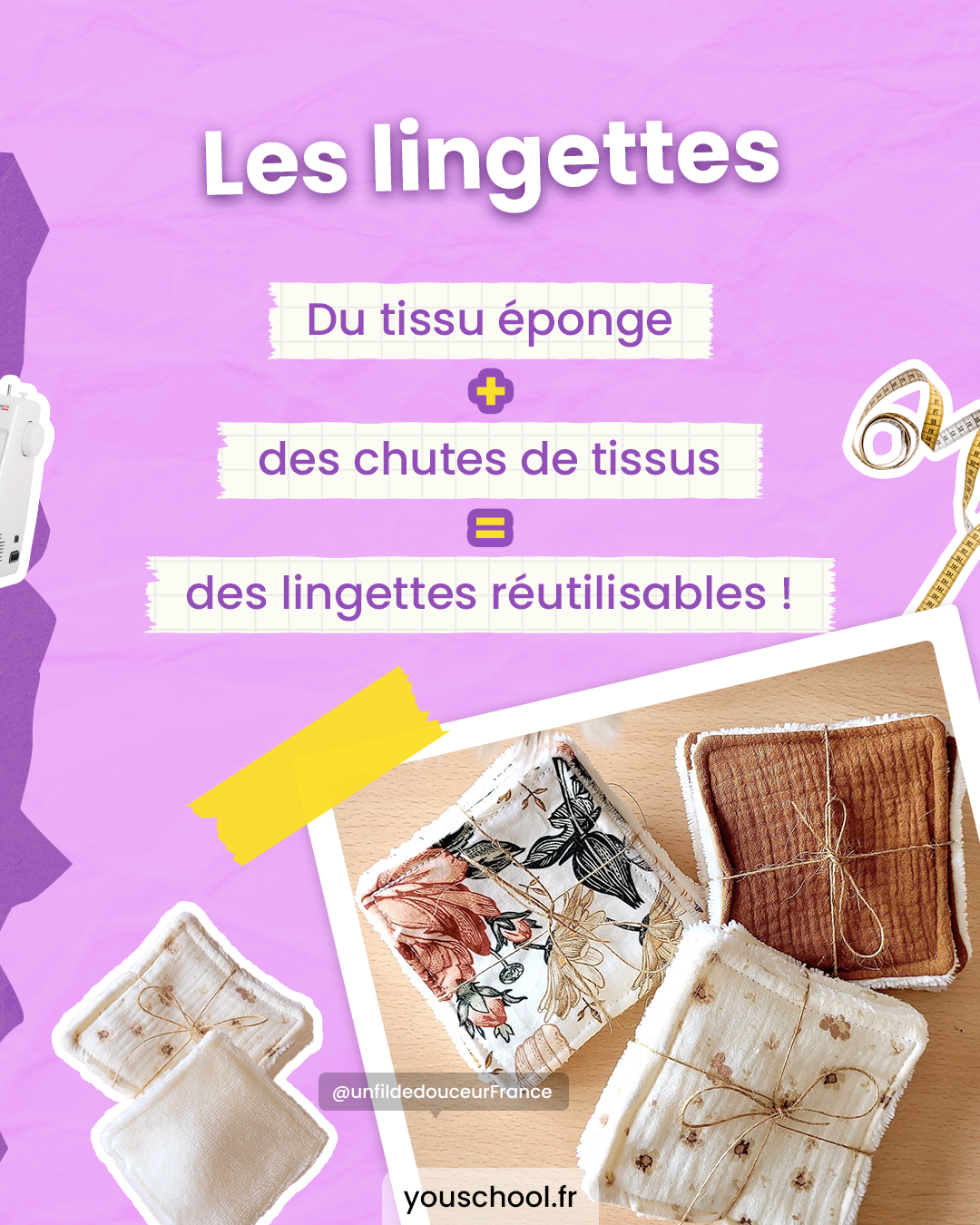 fabriquer des lingettes facilement quand on débute en couture