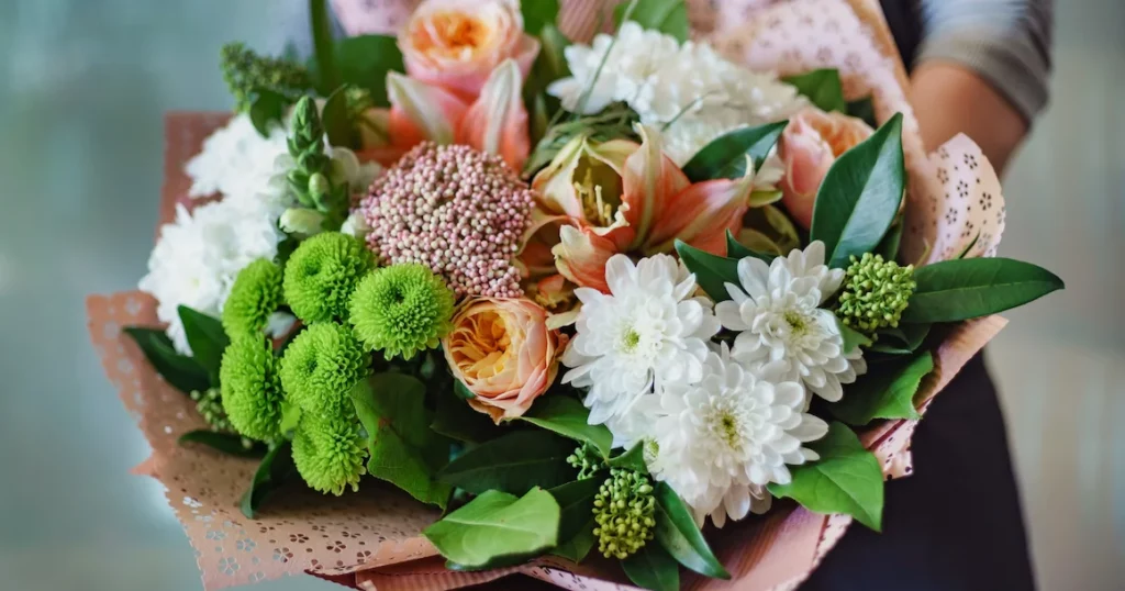 Bouquet de fleurs rond